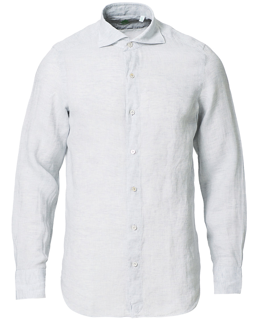 Herren | Hemden | Finamore Napoli | Tokyo Slim Fit Linen Shirt Light Grey