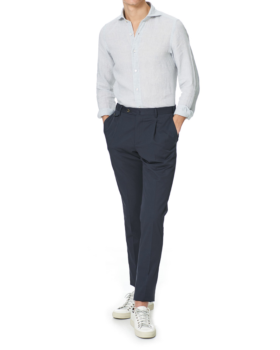 Herren | Hemden | Finamore Napoli | Tokyo Slim Fit Linen Shirt Light Grey