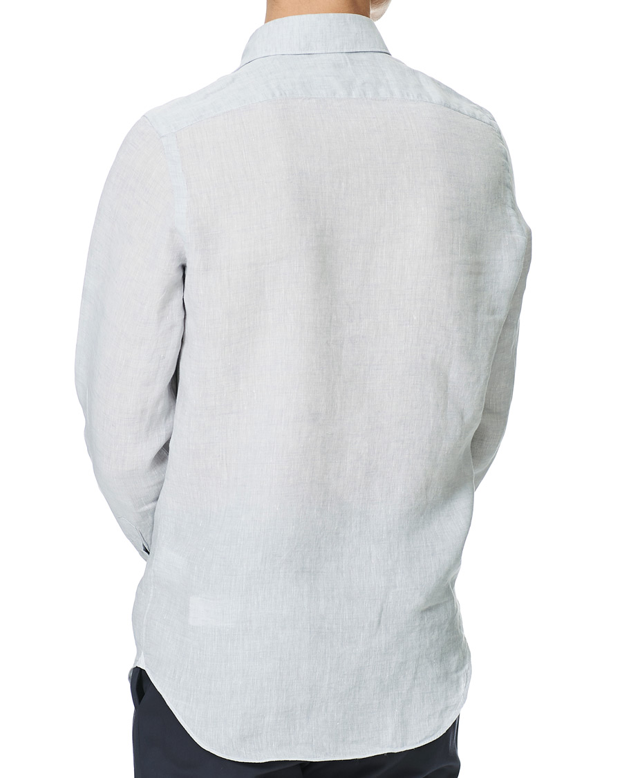 Herren | Hemden | Finamore Napoli | Tokyo Slim Fit Linen Shirt Light Grey