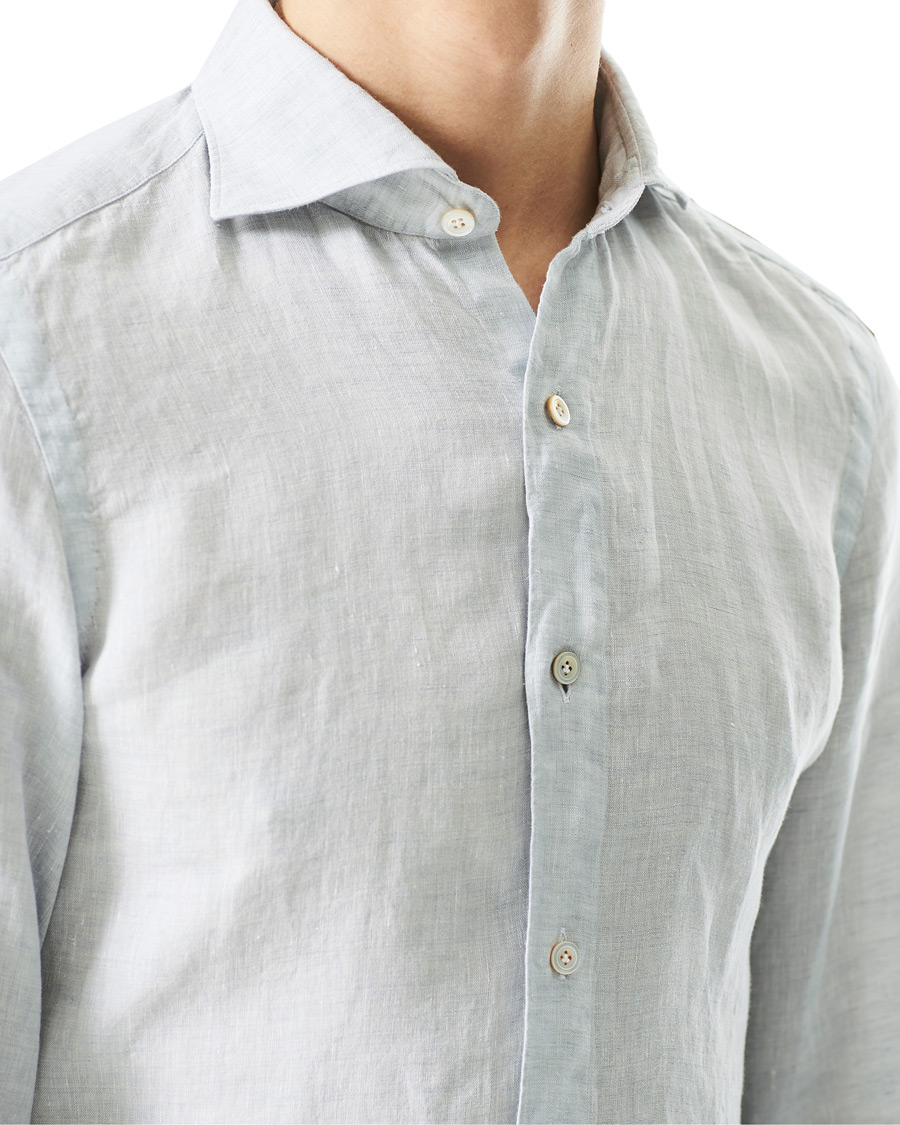 Herren | Hemden | Finamore Napoli | Tokyo Slim Fit Linen Shirt Light Grey
