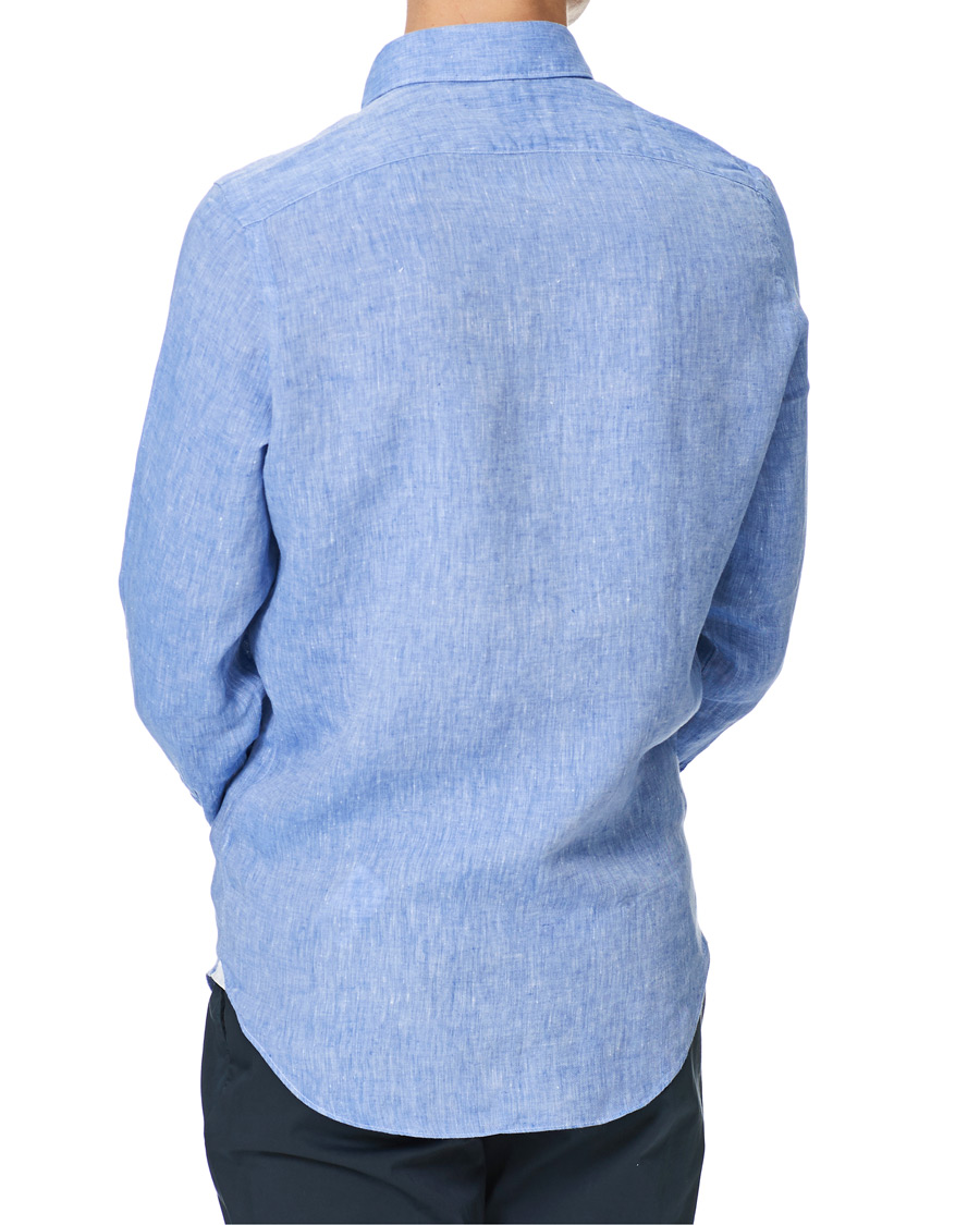 Herren | Hemden | Finamore Napoli | Tokyo Slim Fit Linen Shirt Light Blue