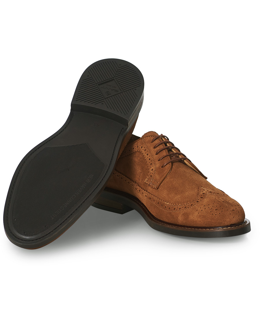 Herren | GANT St Akron Brouge Derby Cognac Suede | GANT | St Akron Brouge Derby Cognac Suede