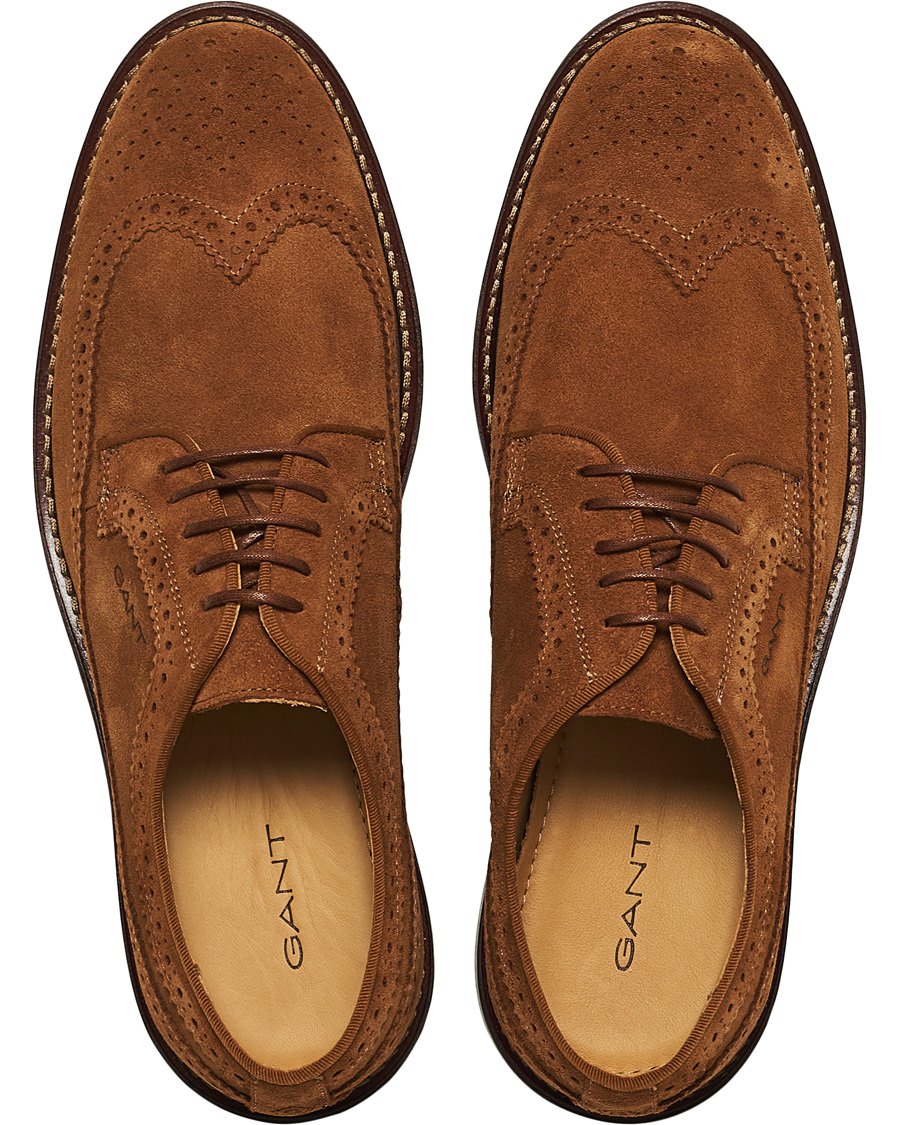 Herren | GANT St Akron Brouge Derby Cognac Suede | GANT | St Akron Brouge Derby Cognac Suede