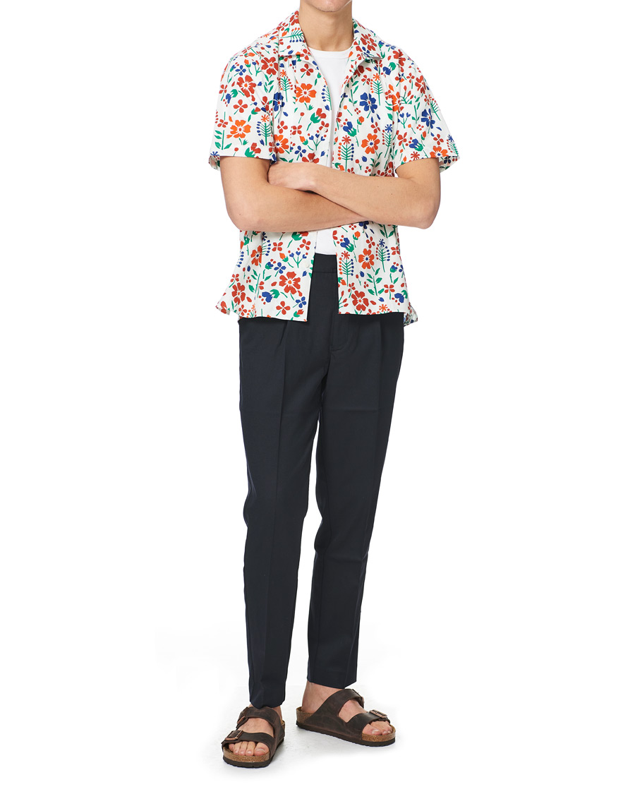 Herren | Hemden | Gitman Vintage | Flores Camp Collar Shirt White/Orange