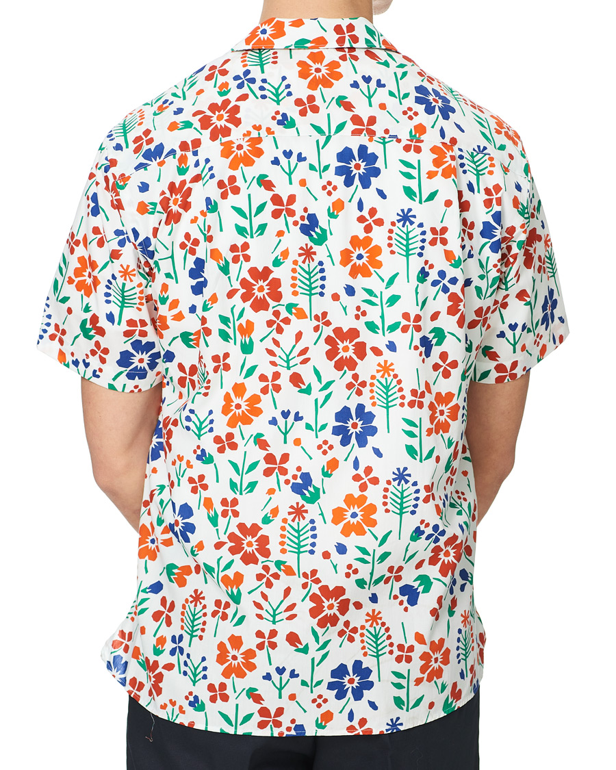 Herren | Hemden | Gitman Vintage | Flores Camp Collar Shirt White/Orange