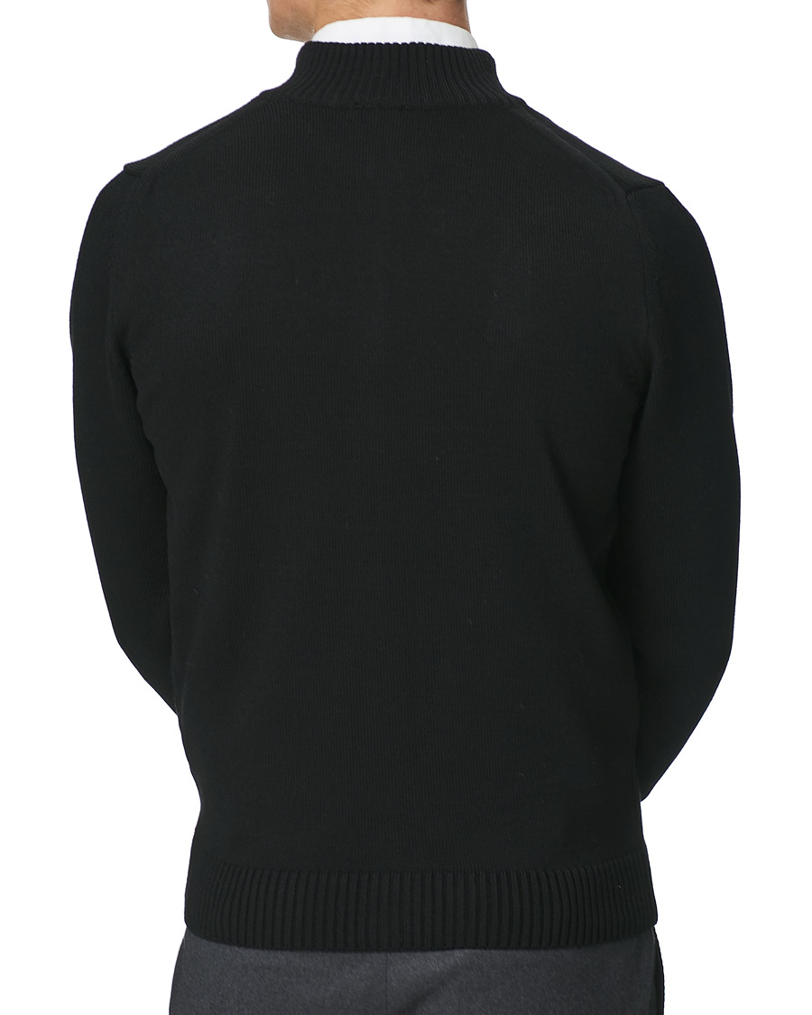 Herren | Pullover | Stenströms | Chunky Wool Zip Cardigan Black