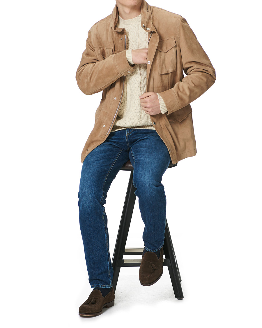 Herren | Jacken | Brunello Cucinelli | Suede Field Jacket Beige