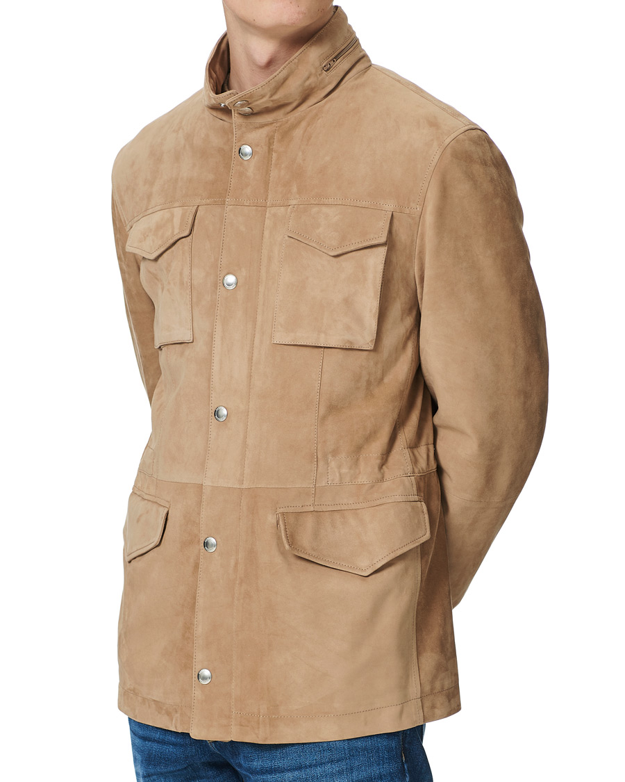 Herren | Jacken | Brunello Cucinelli | Suede Field Jacket Beige