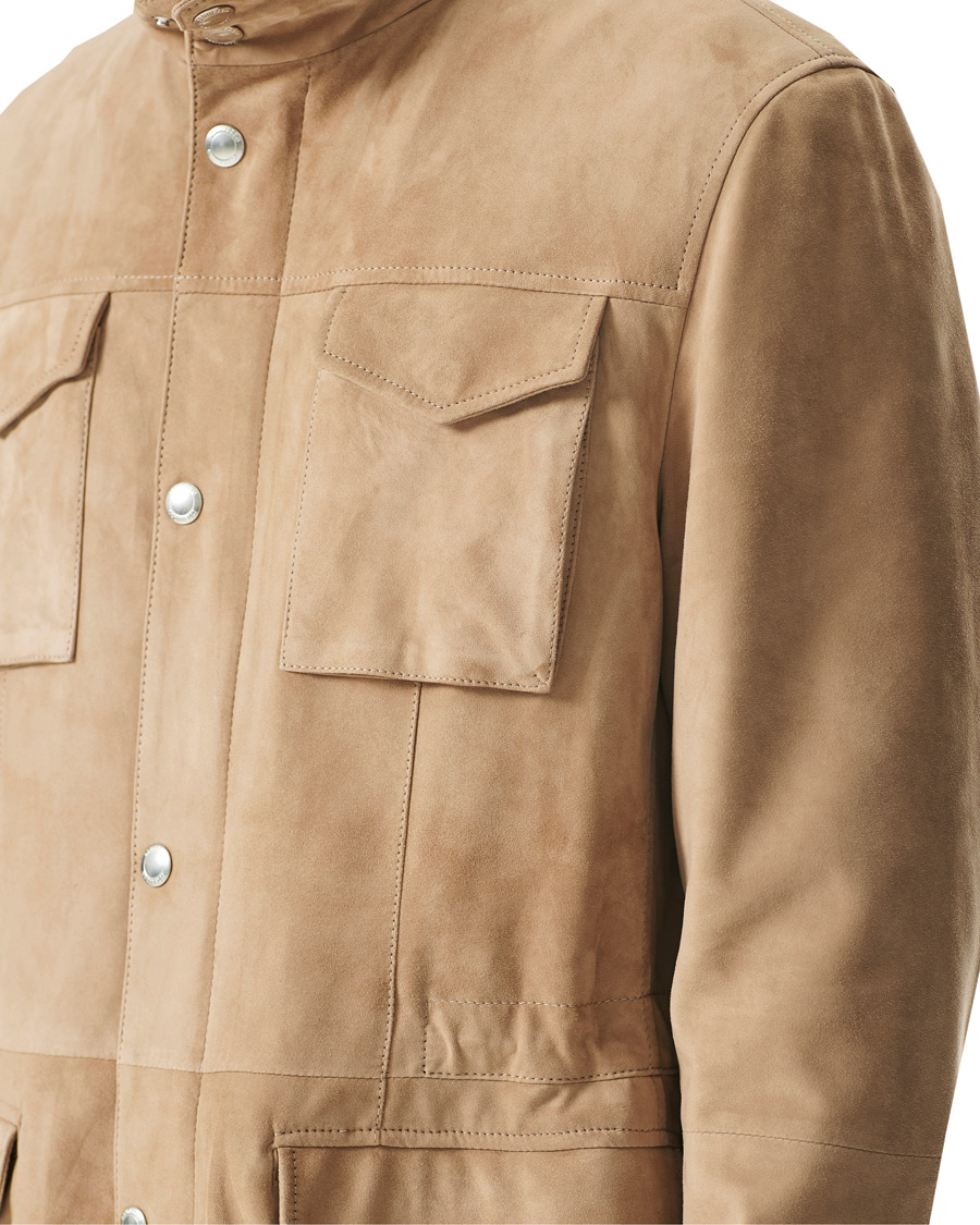 Herren | Jacken | Brunello Cucinelli | Suede Field Jacket Beige