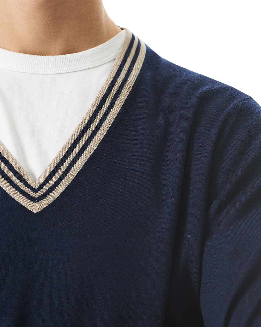Herren | Pullover | Brunello Cucinelli | Cashmere/Wool Tennis Sweater Navy
