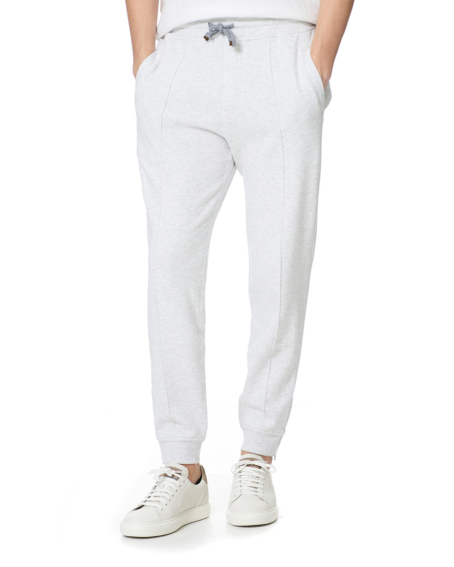 Herren | Hosen | Brunello Cucinelli | Soft Cotton Jersey Sweatpants Pearl Grey
