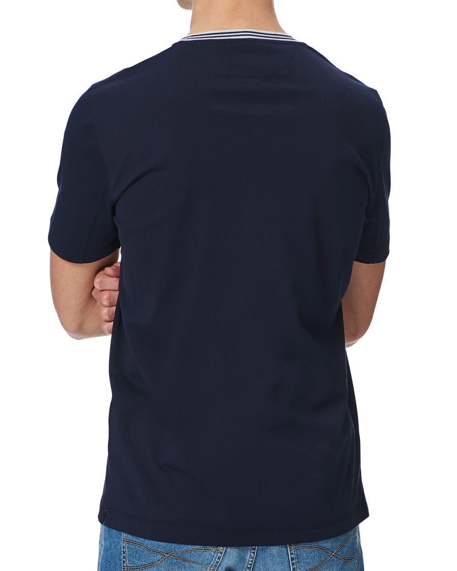 Herren | T-Shirts | Brunello Cucinelli | Contrast Collar Short Sleeve T-Shirt Navy