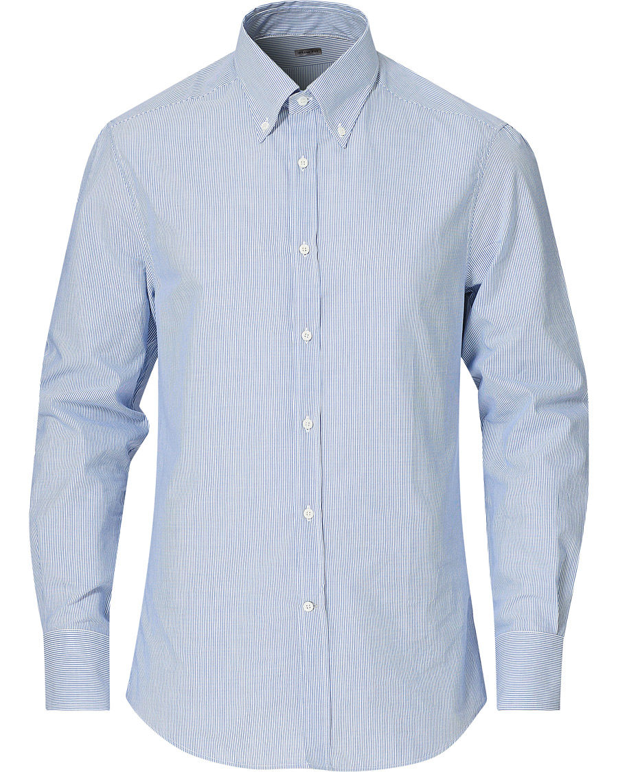 Herren | Hemden | Brunello Cucinelli | Slim Fit Striped Button Down Shirt Blue