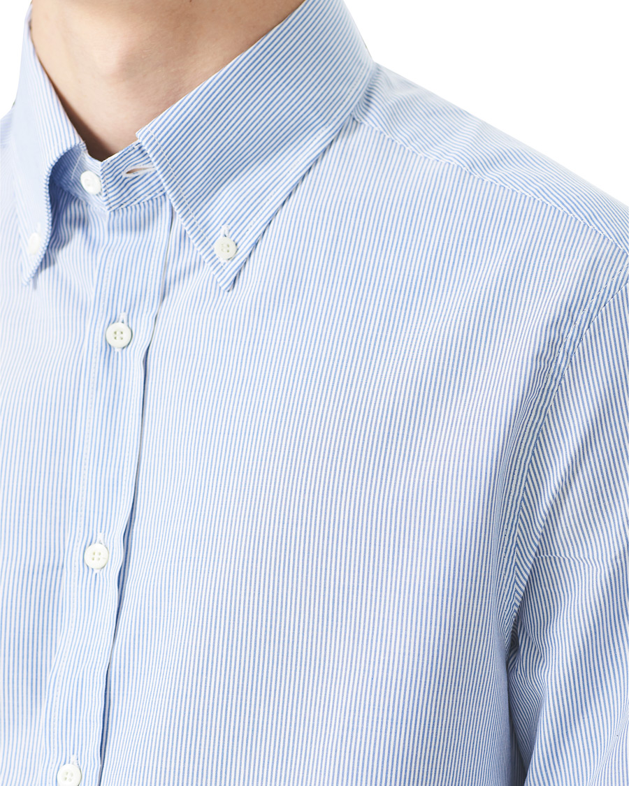 Herren | Hemden | Brunello Cucinelli | Slim Fit Striped Button Down Shirt Blue