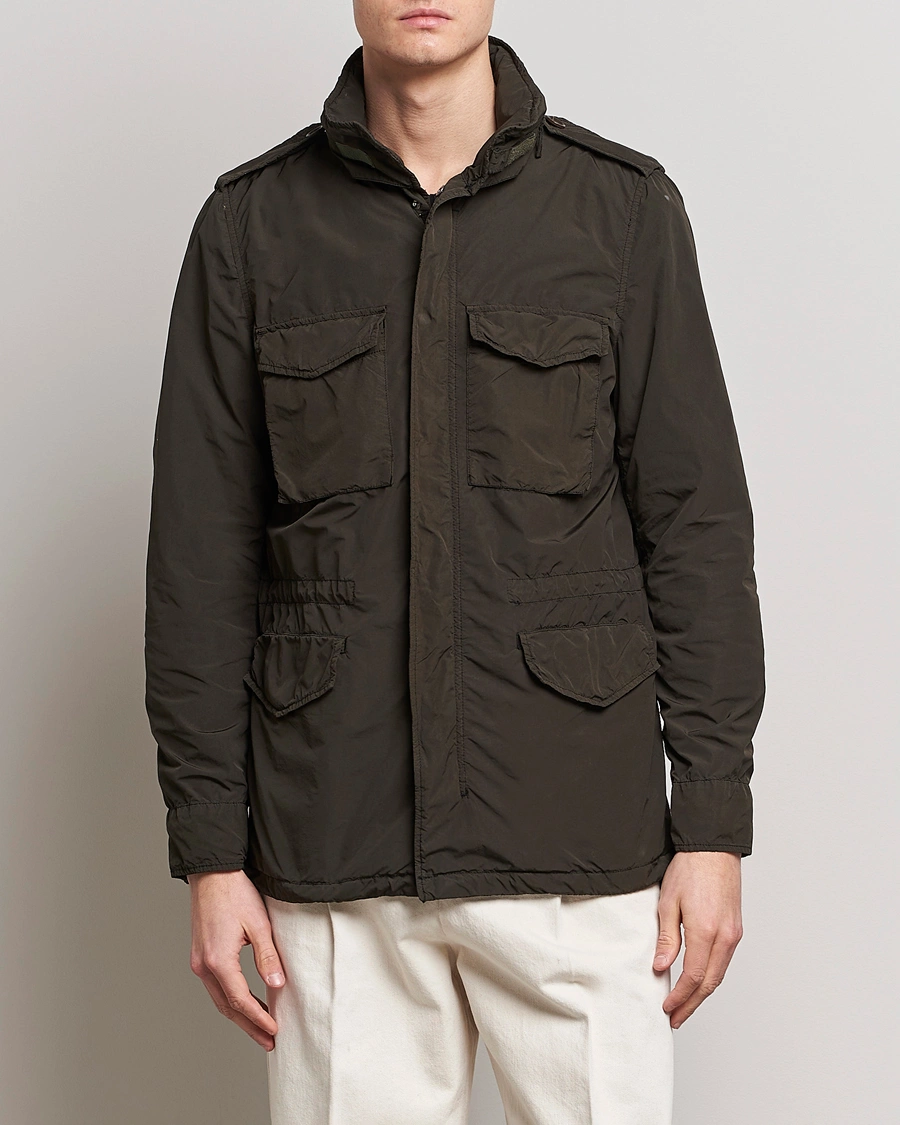 Herren | Klassische Jacken | Aspesi | Giubotto Garment Dyed Field Jacket Dark Military