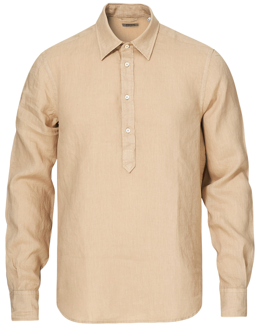 Herren | Hemden | Aspesi | Popover Linen Shirt Beige