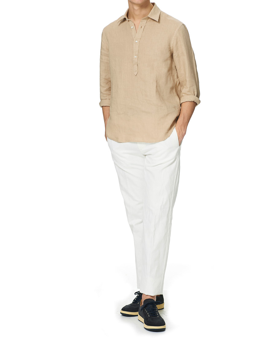 Herren | Hemden | Aspesi | Popover Linen Shirt Beige