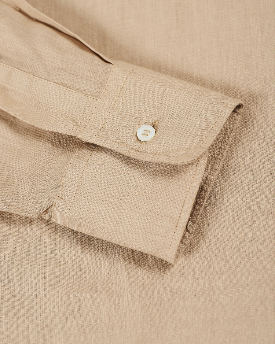 Herren | Hemden | Aspesi | Popover Linen Shirt Beige