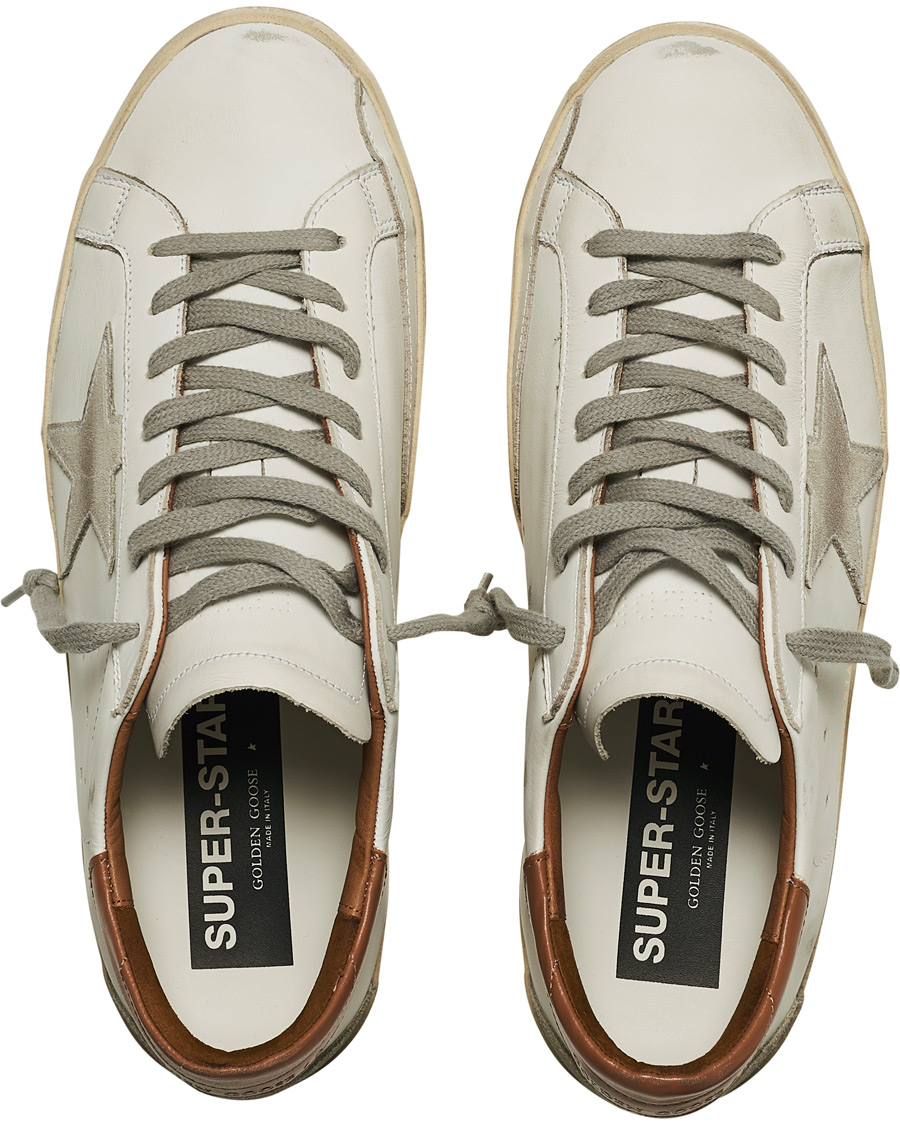 Herren | Golden Goose Deluxe Brand Super-Star Sneakers White/Brown | Golden Goose | Deluxe Brand Super-Star Sneakers White/Brown