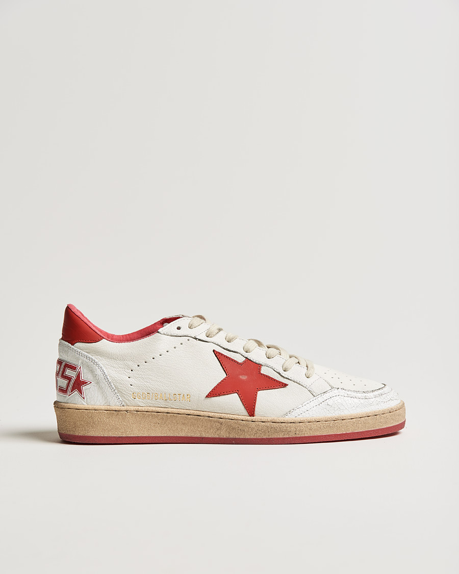 Herren | Golden Goose Deluxe Brand Ball Star Sneakers White/Red | Golden Goose | Deluxe Brand Ball Star Sneakers White/Red