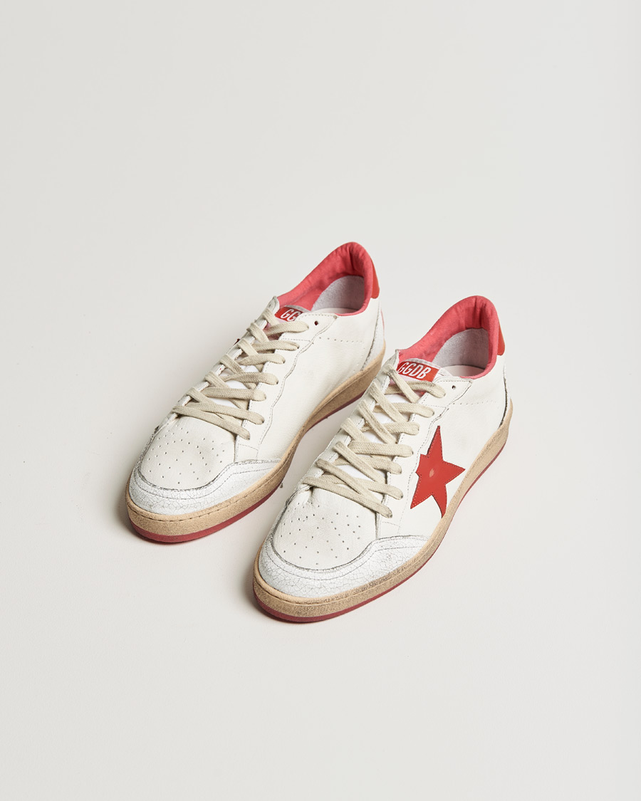Herren | Golden Goose Deluxe Brand | Golden Goose Deluxe Brand | Ball Star Sneakers White/Red