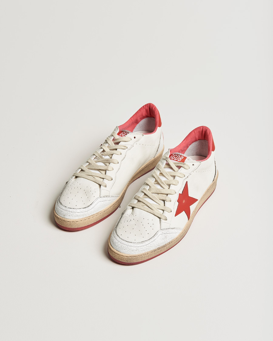 Herren | Golden Goose Deluxe Brand Ball Star Sneakers White/Red | Golden Goose | Deluxe Brand Ball Star Sneakers White/Red