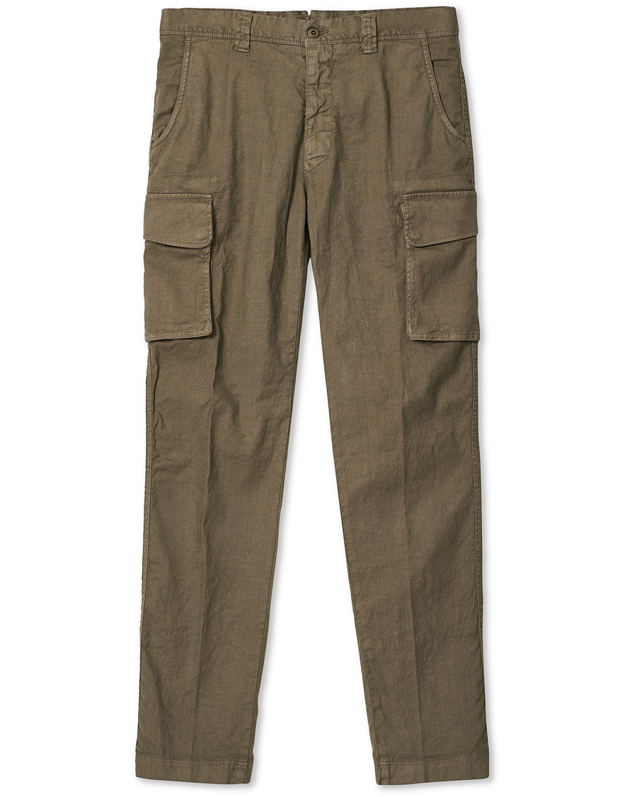 Herren | Hosen | Incotex | Tapered Fit Linen Cargo Pants Military