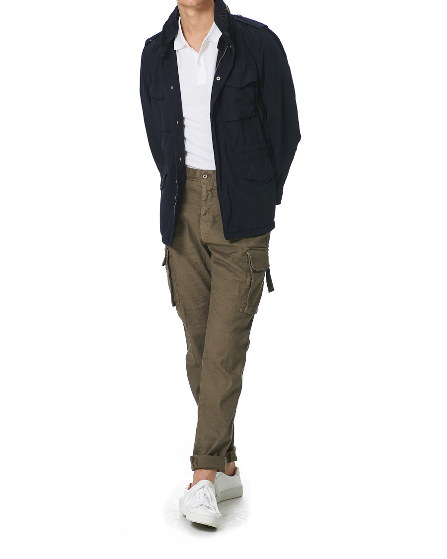 Herren | Hosen | Incotex | Tapered Fit Linen Cargo Pants Military