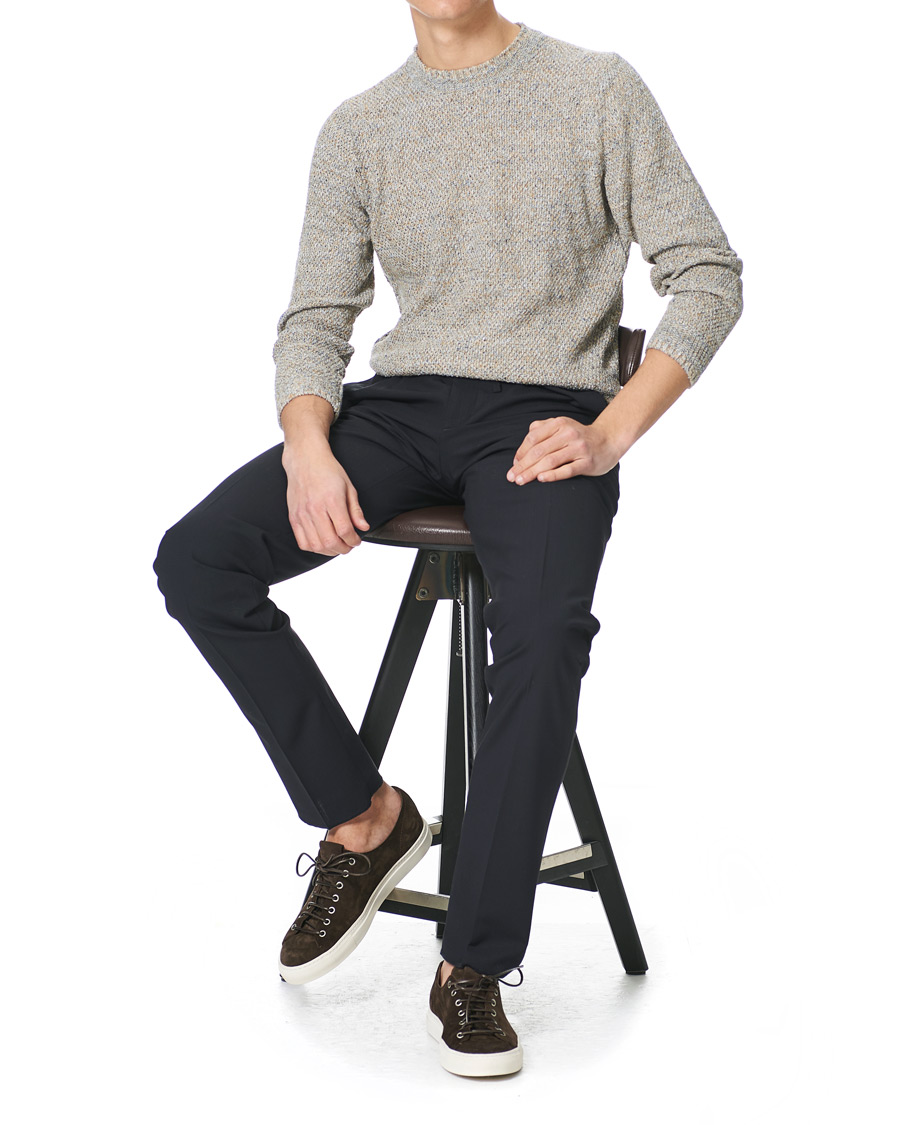 Herren | Hosen | Incotex | Loose Fit Wool Ripstop Trousers Navy