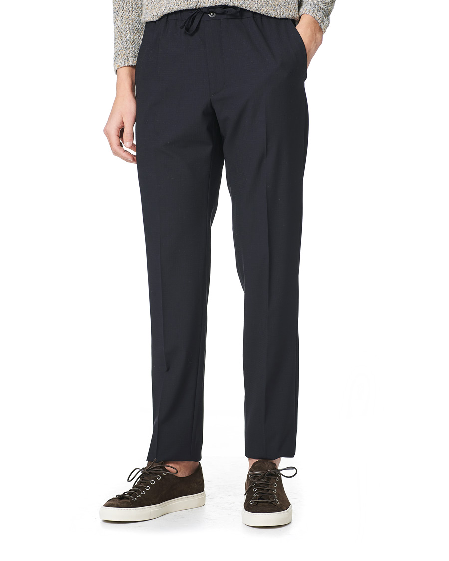 Herren | Hosen | Incotex | Loose Fit Wool Ripstop Trousers Navy