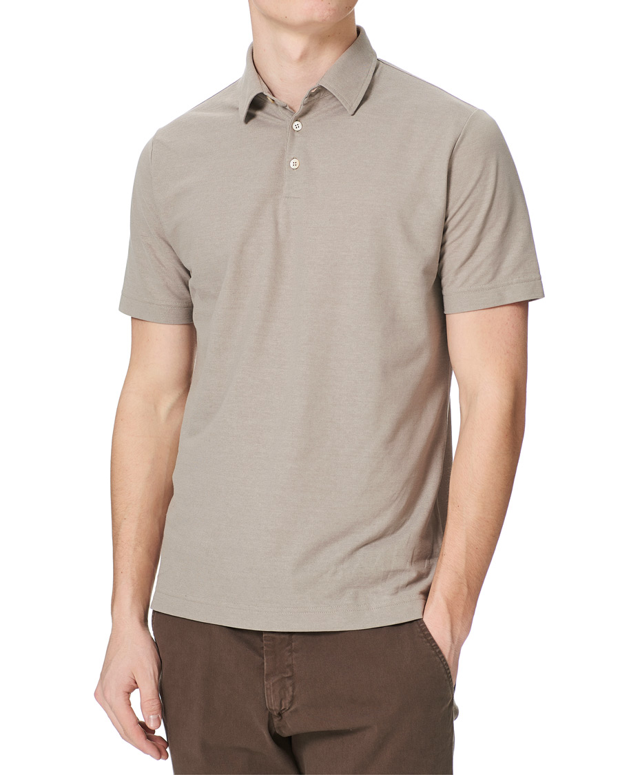 Herren | Poloshirts | Zanone | Ice Cotton Short Sleeve Polo Beige