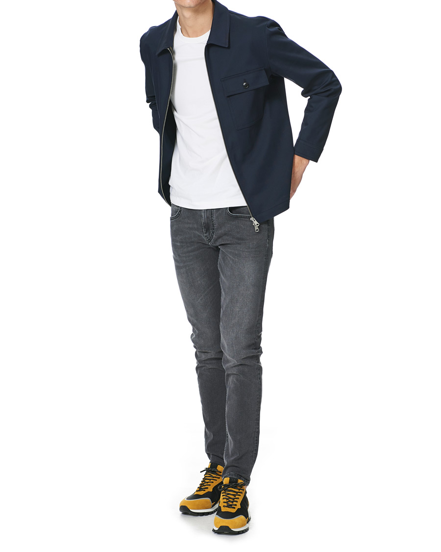 Herren | Hemden | J.Lindeberg | Jason Cotton Stretch Zip Overshirt Navy