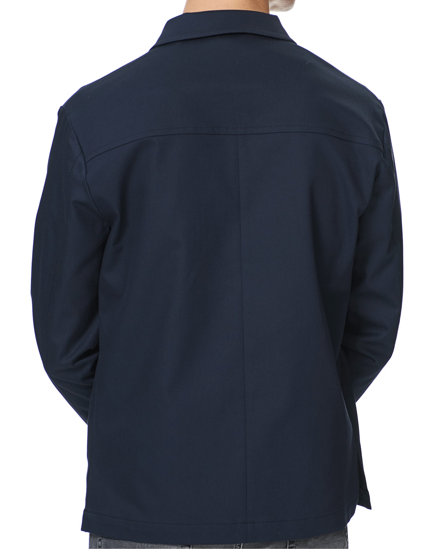 Herren | Hemden | J.Lindeberg | Jason Cotton Stretch Zip Overshirt Navy