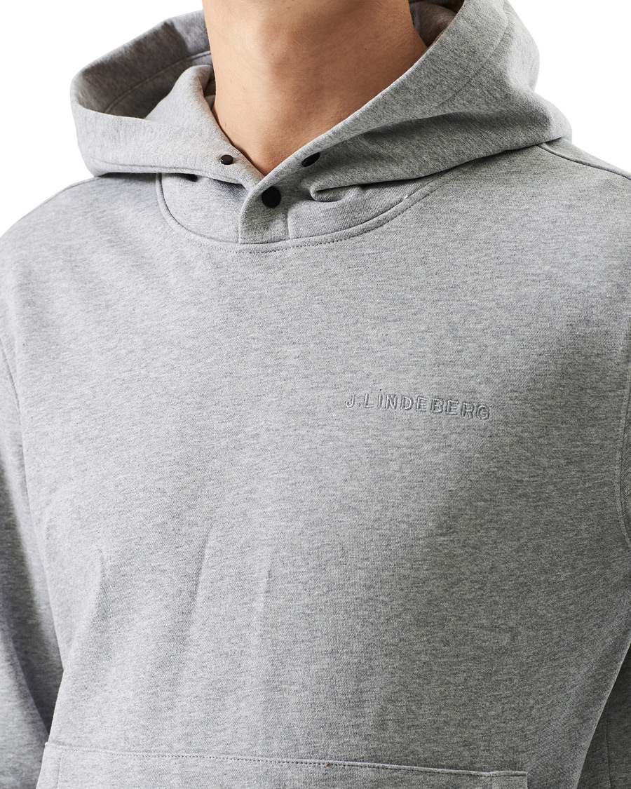 Herren | Pullover | J.Lindeberg | Throw Button Sweat Hoodie Mid Grey Melange