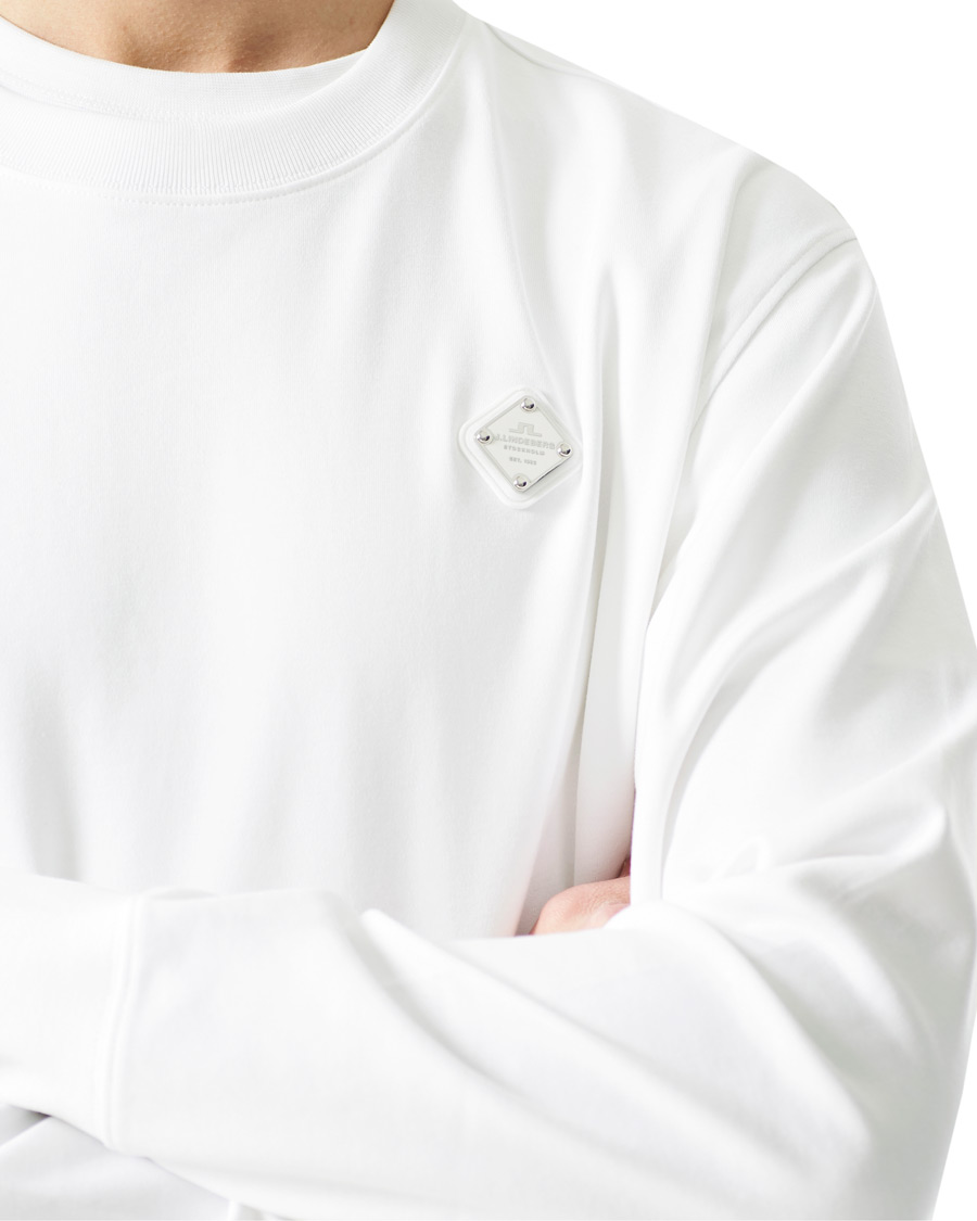 Herren | Pullover | J.Lindeberg | Ivar Interlock Logo Sweatshirt White