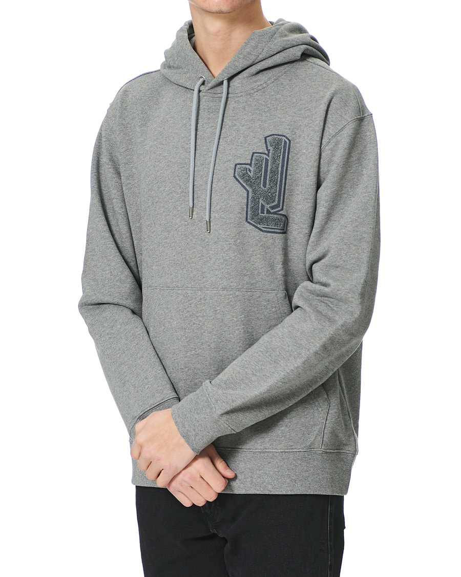 Herren | Pullover | J.Lindeberg | Tony Patch Hoodie Mid Grey Melange