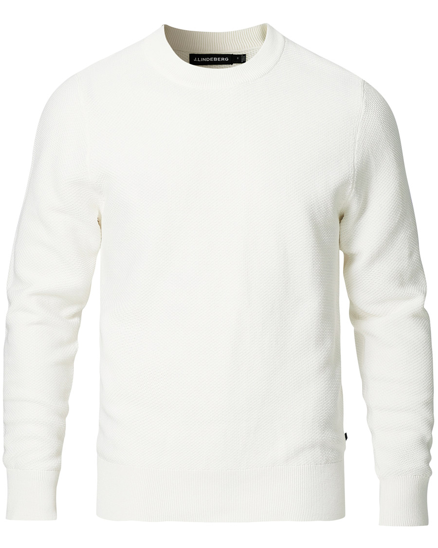Herren | Pullover | J.Lindeberg | Arthur Structure Organic Cotton Crew Neck Cloud White