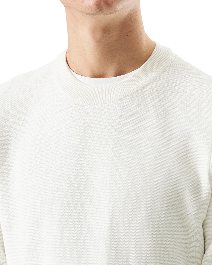 Herren | Pullover | J.Lindeberg | Arthur Structure Organic Cotton Crew Neck Cloud White
