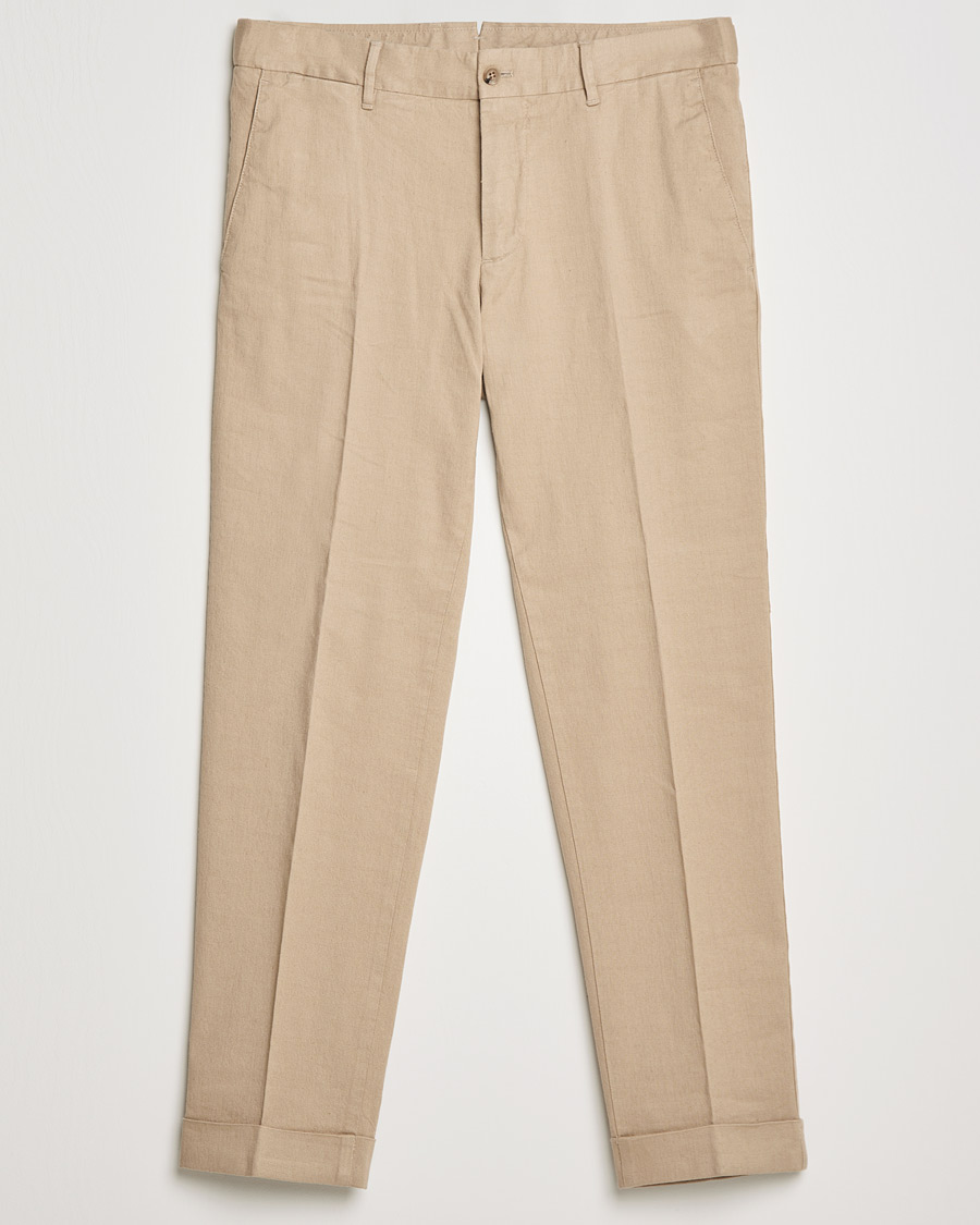 Herren | Hosen | J.Lindeberg | Grant Stretch Cotton/Linen Trousers Batique Khaki
