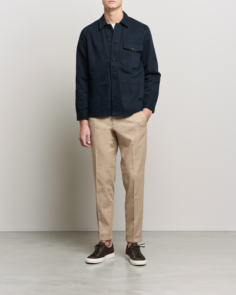 Herren | Hosen | J.Lindeberg | Grant Stretch Cotton/Linen Trousers Batique Khaki