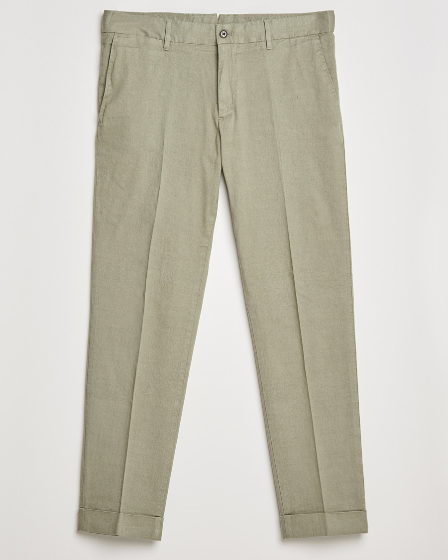 Herren | Hosen | J.Lindeberg | Grant Stretch Cotton/Linen Trousers Vetiver