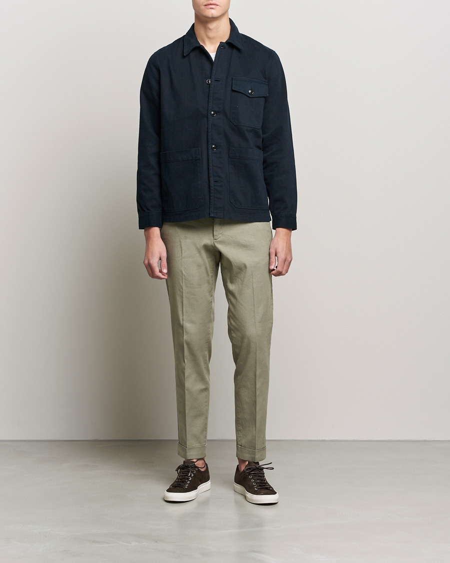 Herren | Hosen | J.Lindeberg | Grant Stretch Cotton/Linen Trousers Vetiver