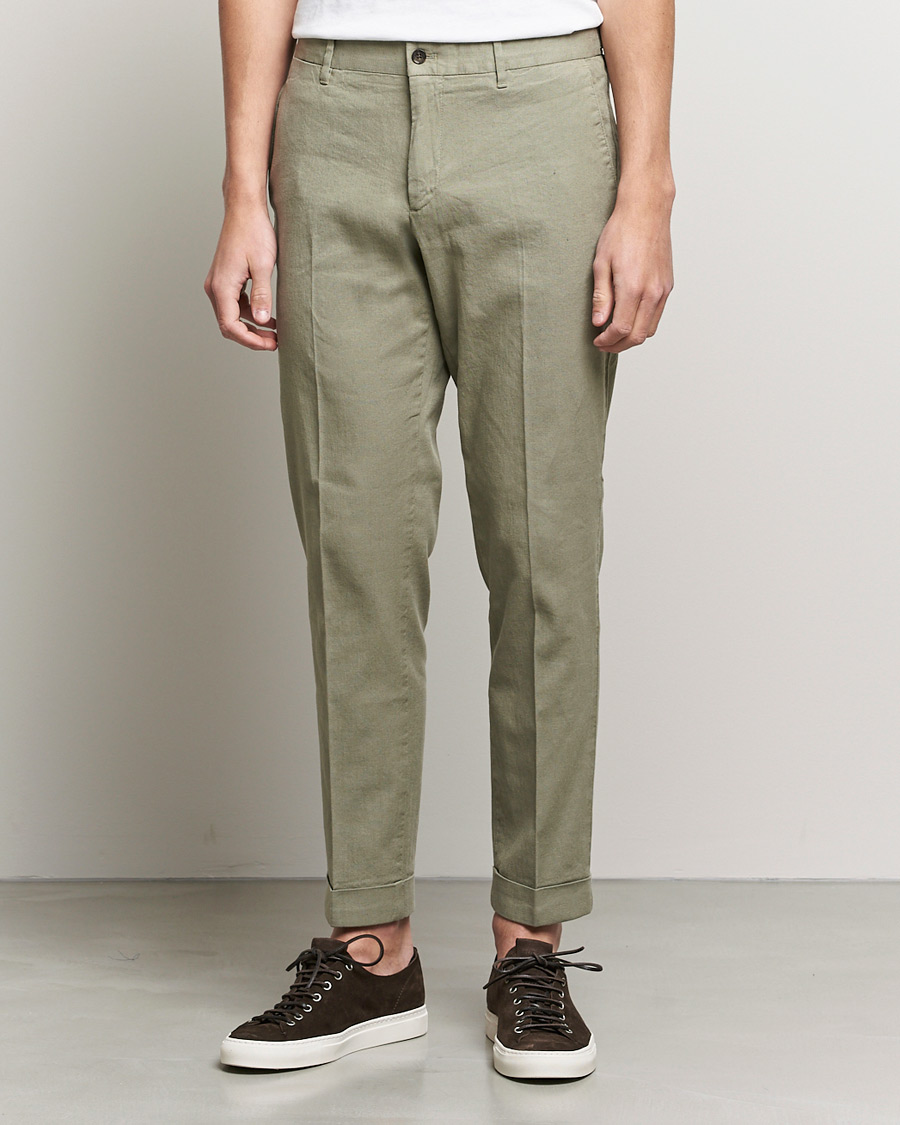 Herren | Hosen | J.Lindeberg | Grant Stretch Cotton/Linen Trousers Vetiver