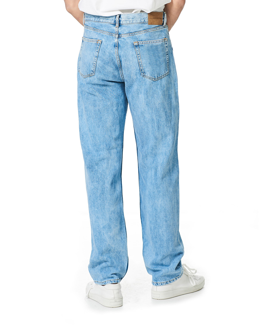 Herren | Jeans | J.Lindeberg | Johnny Light Washed Loose Jeans Light Blue