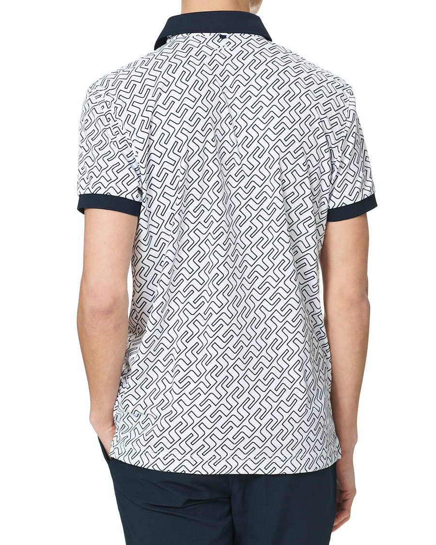 Herren | Poloshirts | J.Lindeberg | Tour Tech Reg Fit Print Polo JL Navy Bridge Monogram