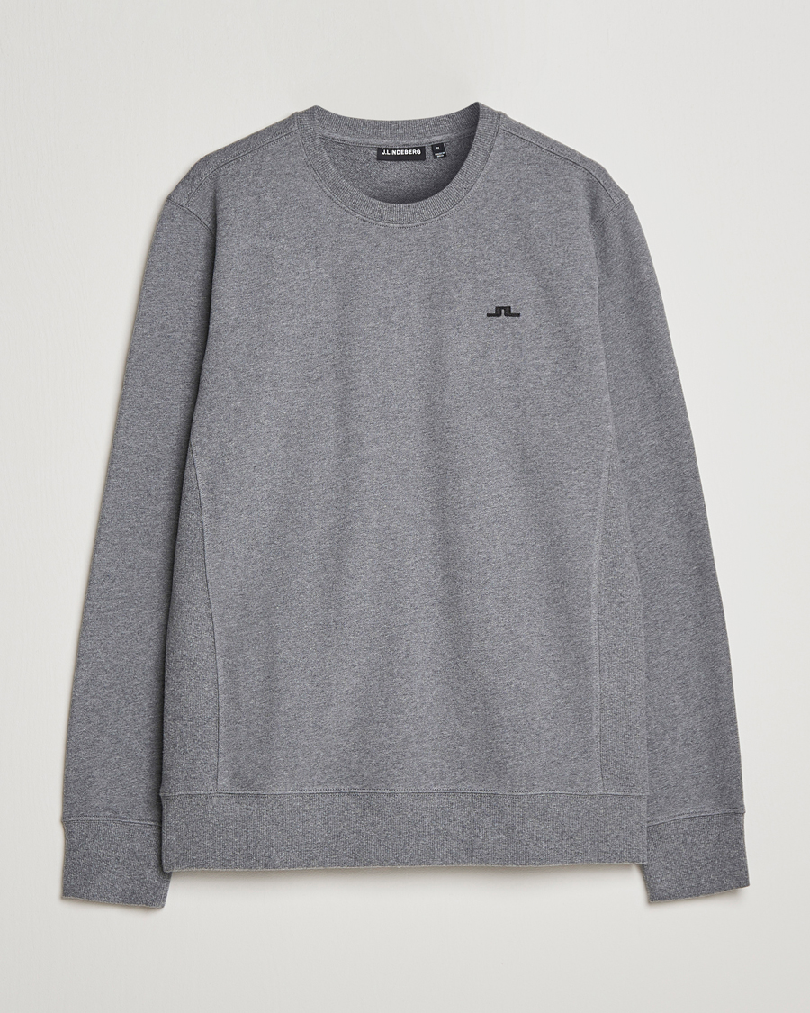 Herren | Pullover | J.Lindeberg | Cal Crew Neck Sweat Grey Melange