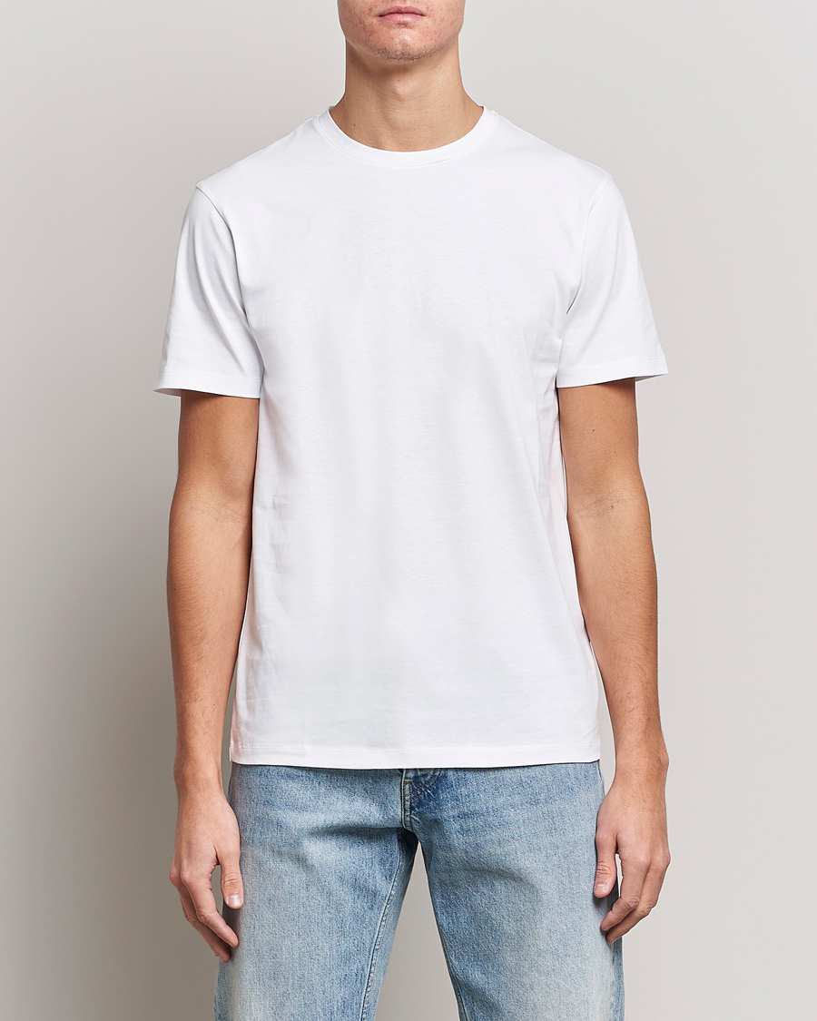Herren | Weiße T-Shirts | J.Lindeberg | Sid Cotton Crew Neck Tee White