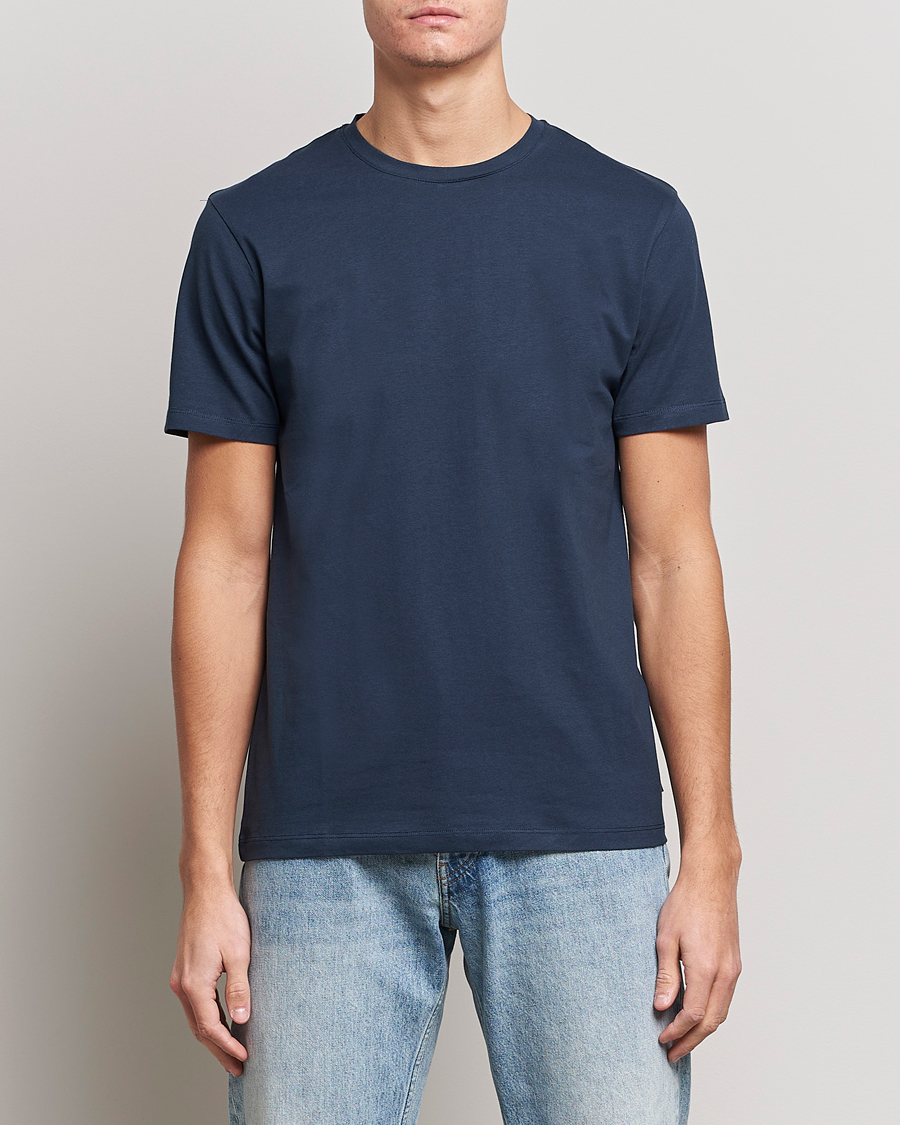 Herren | Kurzarm T-Shirt | J.Lindeberg | Sid Cotton Crew Neck Tee Navy