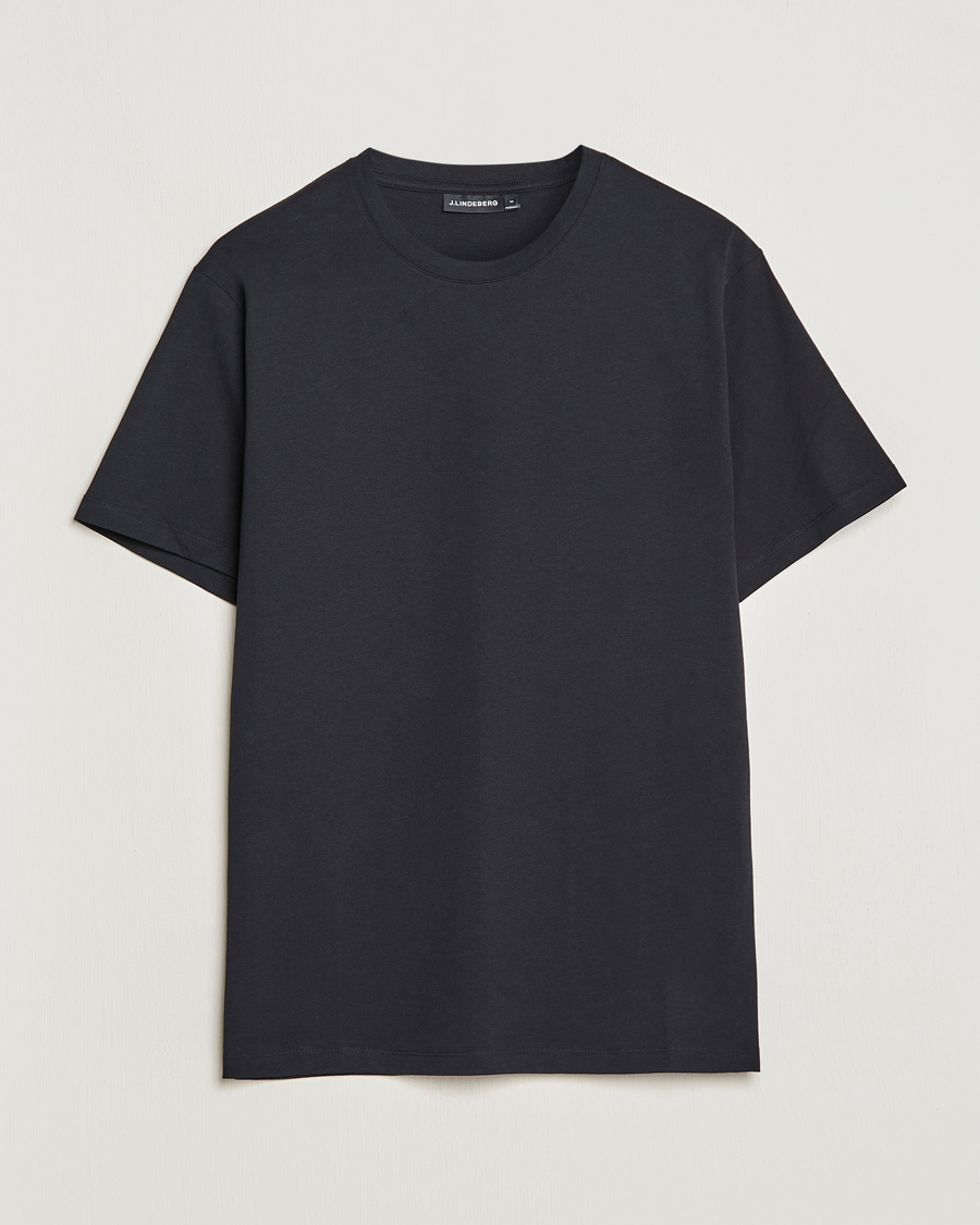Herren | T-Shirts | J.Lindeberg | Sid Cotton Crew Neck Tee Black