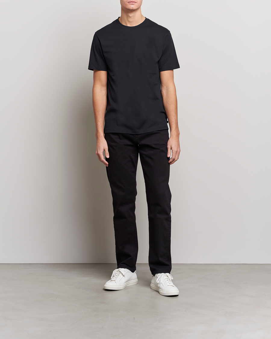 Herren | T-Shirts | J.Lindeberg | Sid Cotton Crew Neck Tee Black